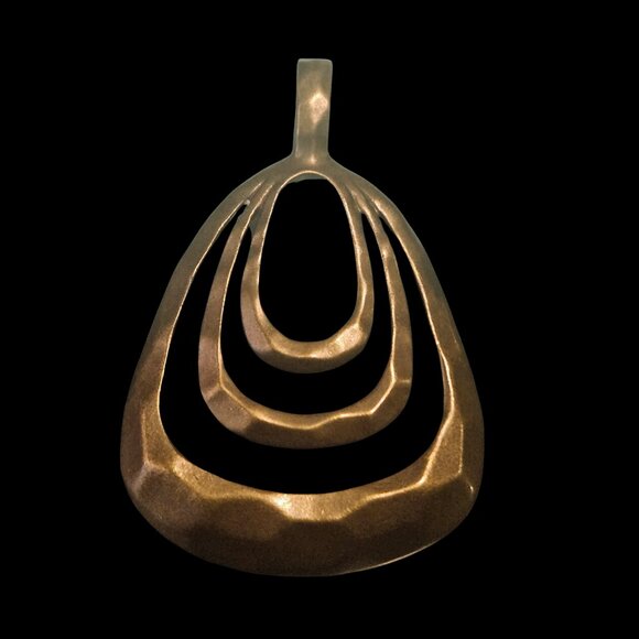 Title: Premier Designs Abstract Bronze-Tone Layered Pendant (NWOT) - Picture 1 of 2
